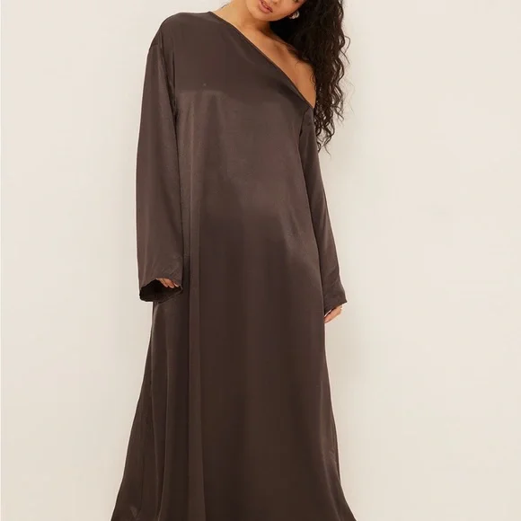Naked | Dresses | Loose Satin Dressbrown | Poshmark